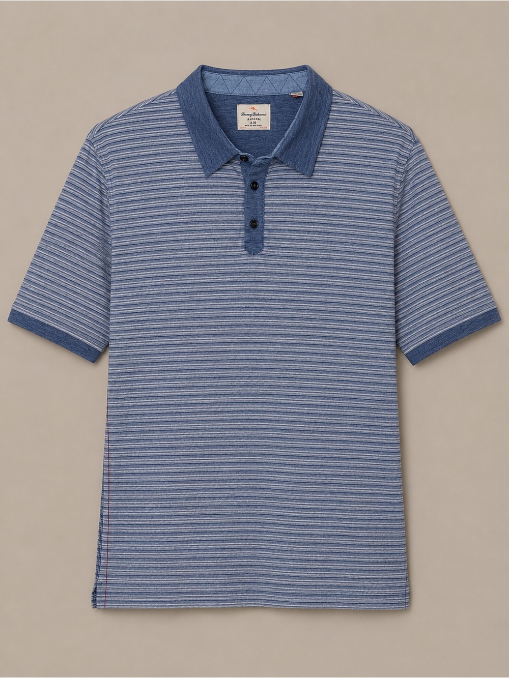 Tommy Bahama Jeans Island Crafted Polo Shirt 3XL Blue Striped 100% Cotton Casual
